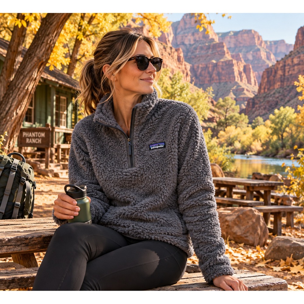 Patagonia Los Gatos 1/4 Zip Fleece Pullover Women's Medium Gray Cozy